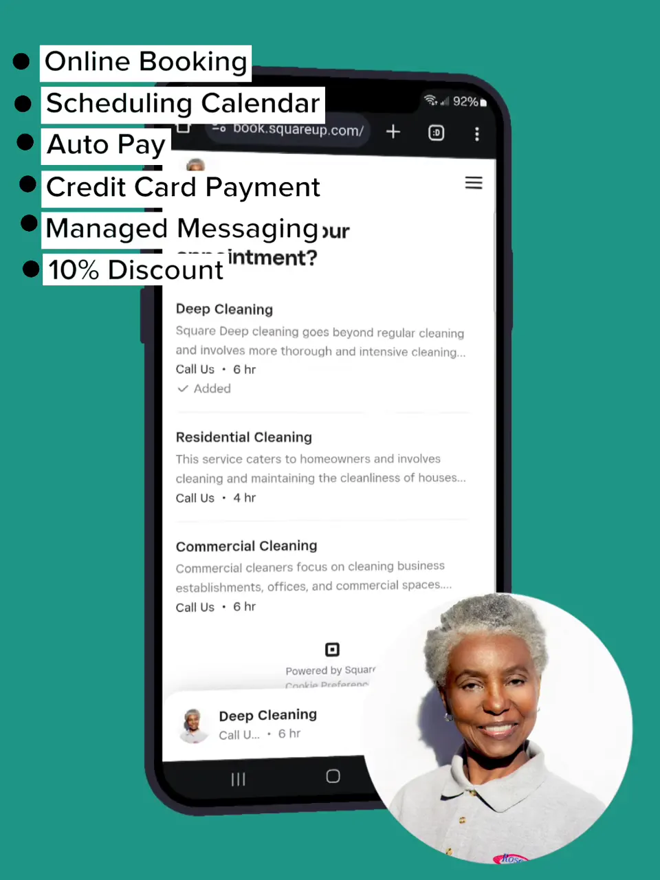 Cleaning service online booking ad