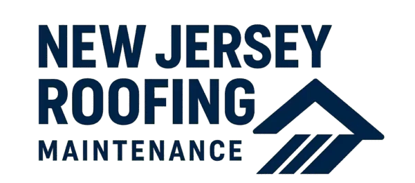 The New Jersey Roofing Maintenance logo in bold navy type with a roofline icon on a green background.
