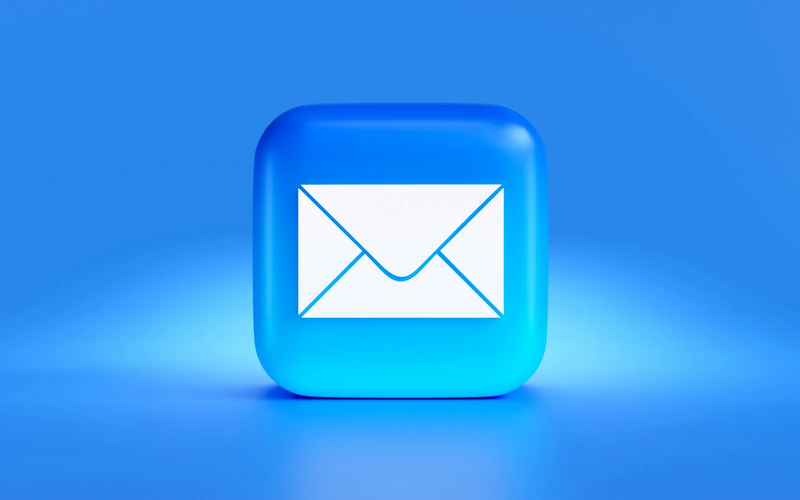A blue email envelope button